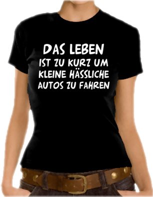 Touchlines Girlie T-Shirt Das Leben ist zu kurz..., black, XL, D1536 Preisvergleich