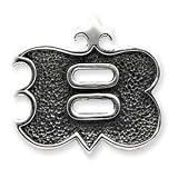 Sterling Silver Antiqued Gothic Initial B Pendant