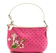 NEW AUTHENTIC COACH CJI SIGNATURE TOP HANDLE POUCH/SMALL DEMI 42486 (Pink/White)