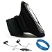 Black SumacLife Moisture Resistant Neoprene Hardcore Workout Armband for Sprint HTC EVO Design 4G Android 4-inch qHD Smartphone / HTC Hero 4G / HTC Kingdom + Black Handsfree Headphones with Mic + INCLUDES!!! SumacLife TM Wisdom Courage Wristband