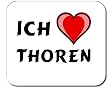 Mauspad mit Aufschrift Ich liebe Thoren (Vorname/Zuname/Spitzname)