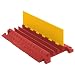 Linebacker CP3X225-Y/O Polyurethane Extra Heavy Duty 3 Channel Cable Protector with T-Shaped Connectors, Yellow Lid with Orange Ramp, 36" Length, 20" Width, 3.05" Height