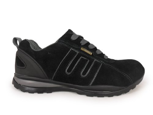 New Mens Suede Steel Toe Cap Working Safety Trainers Boots Black Size UK 10