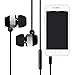 #1 Rated Nylon Braided Go Beyond (TM) Wired Stereo Metal Earphone Earbud 3.5mm Universal Headset in Nylon fabric cable. Premium Quality and Durable (Black)