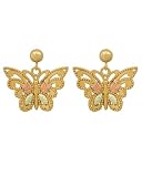 Black Hills Gold 10K Butterfly Earrings