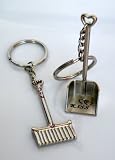 2 pcs/Set Broom & Dust Pan Key Chain, Key Holder/Handbag Charm-Beautiful Design w/Gorgeous Rhinestones,The Highest Attractive key Rings,Super Saving ,Free Swarovski Velvet Bag, 2