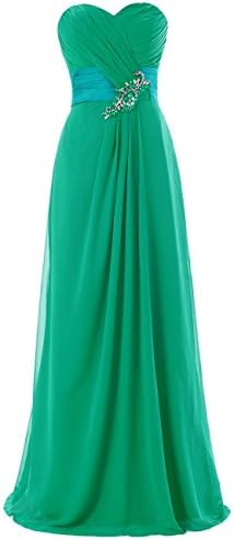 Belle Dress Chiffon Long Prom Dress with Beadings Bridesmaid Dress Green US20W