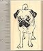 Adorable Pug Standing - Rubber Stamp