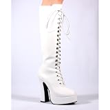 5 Inch Sexy Knee High Boots With Zipper Chunky Heel Platform