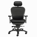 HeavyDuty High Back Mesh Ergonomic Chair with Headrest Black Fabric/Black Mesh Back