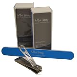 Toolworx Chrome Nail Clipper + 2X A-Viva Magic 4-Sided Nail Buffer + Nail File