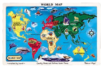 417R0C79Z9L WORLD MAP JUMBO SIZED WOOD PUZZLE
