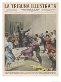 At Torino Police Call a Halt to a Dance Marathon Described as Una Stolta Gara Giclee Poster Print by Vittorio Pisani, 18x24