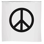 Kikkerland Peace Sign Shower Curtain, 72-Inch by 72-Inch