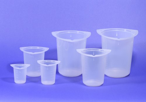 Globe Scientific 3645 Polypropylene Tri-Corner Beaker, Graduated, 1000ml Capacity (Case of 100)