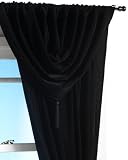 Park B. Smith Washable Velvet 24 by 84 Inch Pleated Panel, Black