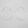 Hammered 1" Hoop Earrings in Sterling Silver, #9458