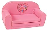 knorr-baby 430165 Kindersofa zum Ausklappen bird-flowers, rosa