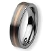 14K Rose Gold Inlaid Flat Tungsten Carbide Ring (6.0 mm) With Wood Box - Sizes 7-13