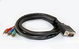 5.5FT Premium Component to VGA Breakout Cable, HD15 M / RCA M * 3