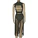 Womens Sexy 2 Pieces Outfits Backless Wrapped Crop Top Tasseles Skirt Club Dress