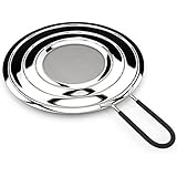 UrbaChef Professional Splatter Screen - Premium Stainless Steel Fine Mesh Grease Guard With Ergonomic Silicone Covered Handle - 11.75" Heavy Duty Multipurpose Splash Guard, Steamer and Strainer