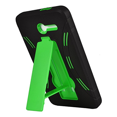 Z-GEN [TM] - For Alcatel OneTouch PIXI 7 Tablet (T-Mobile) - Hybrid Armor Protective Case with Stand + Z-GEN [TM] Stylus Pen - Green/Black