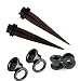 Tapers Kit + Plugs Black Titanium Anodized The title=
