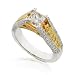 One of a Kind 1.90ctw EGL Certified Princess & Fancy Yellow Round Cut Diamonds Ring G/VS2