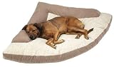 Corner Bolster Bed - Khaki with Oatmeal Berber
