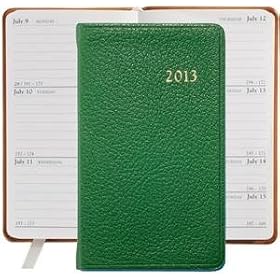 2013 Brights-Green 5'' Pocket Datebook Diary in Fine Leather by Graphic Image - 3x5
