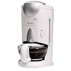 Krups 619-70 Fresh Aroma Combination Coffee Grinder and Brewer,  White with Platinum