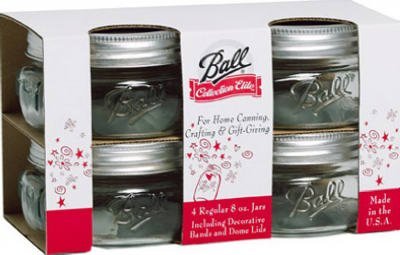 Ball Collection Elite #1440061162 4 PK 8Z Wide-Mouth Platinum Jars by Jelly Jars