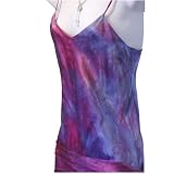 ArtisanStreet's Angelina Silk Camisole Tunic. Hand Painted In Blue And Orchid Blend. One Of A Kind.