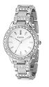 Fossil Ladies Dress Watch Es2362 With White Dial, Stone Encrusted Topring And Bracelet