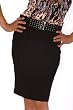 Perpetual Vogue Black Skirt Self Belted Above the Knee Skirt