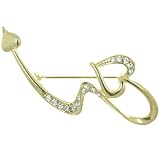 Shooting Hearts Pin Brooch