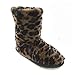 Womens/Ladies Faux Fur Leopard Print Slipper Boots