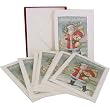 Vintage Santa Cavallini Glitter Greetings Boxed Set of 10 Holiday Cards with Envelopes
