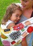 All Natural 100% Cotton Reversible Baby Sling Carrier, Bright Floral Retro Design