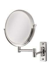 Zadro Two Sided Dual Arm Wall Mount Mirror, Satin Nickel, 5X-1X