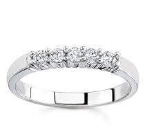 10k White Gold or Yellow Gold Five-Stone Diamond Band (H/I2-I3, 1/4 ct. tw.)