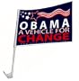 Wholesale! 100 Barack Obama Car Flags - A Vehicle for Change FREE Shipping