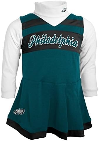 NFL Infant Premium Girls Cheer Jumper Dress W/ Turtleneck - Philadelphia Eagles