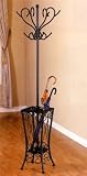 Coat Rack in Sandy Black Finish with Umbrella Stand