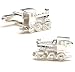 Antique Train Engine Sterling Silver Cufflinks Cuff Links