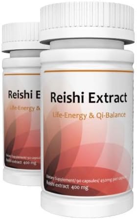 Organic Reishi Extract Powder 400mg - 2 Bottles Package