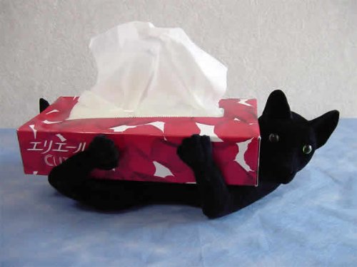 生活雑貨　キャットティッシュケース　ボックスホルダーシャムネコ（ブラック）