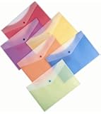 Filexec 1597, 2 Tone, Poly Envelope, Snap Button, Letter Size,  Set of 12 in 6 Asst. Colors, 2 Ea Blueberry, Strawberry, Grape, Lime, Lemon, Tangerine