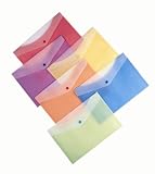 Filexec 1597, 2 Tone, Poly Envelope, Snap Button, Letter Size,  Set of 12 in 6 Asst. Colors, 2 Ea Blueberry, Strawberry, Grape, Lime, Lemon, Tangerine
